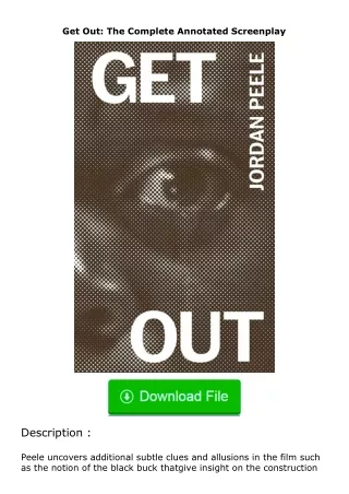 (❤️pdf)full✔download Get Out: The Complete Annotated Screenplay