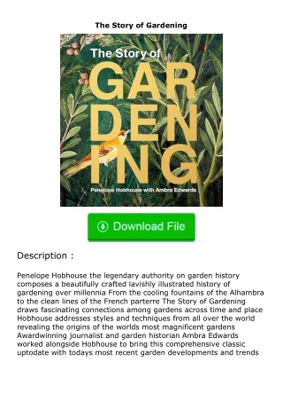 [READ]⚡PDF✔ The Story of Gardening