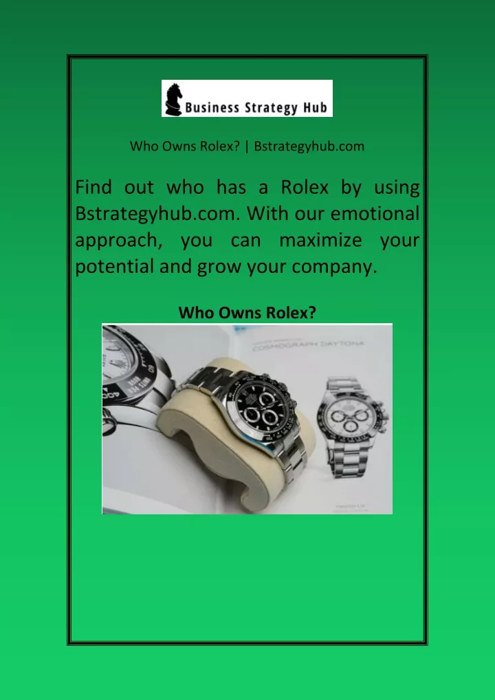 who owns rolex bstrategyhub com