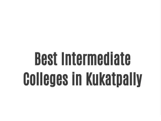 Best Intermediate Colleges in Kukatpally