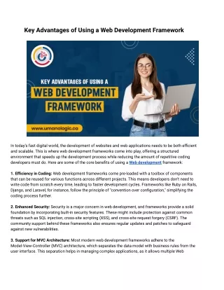 Web Development Framework  | Web developers