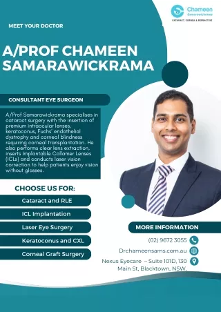 Dr Chameen Samarawickrama - Consultant Eye Surgeon In Blacktown