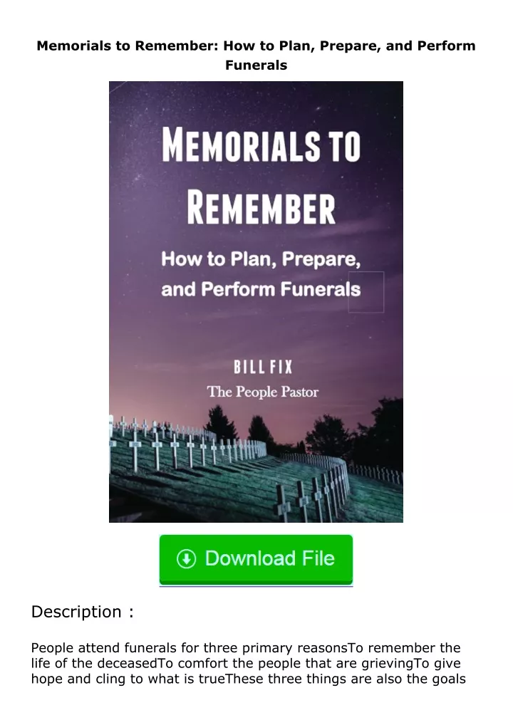 memorials to remember how to plan prepare