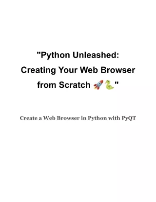 Create a Web Browser in Python with PyQT