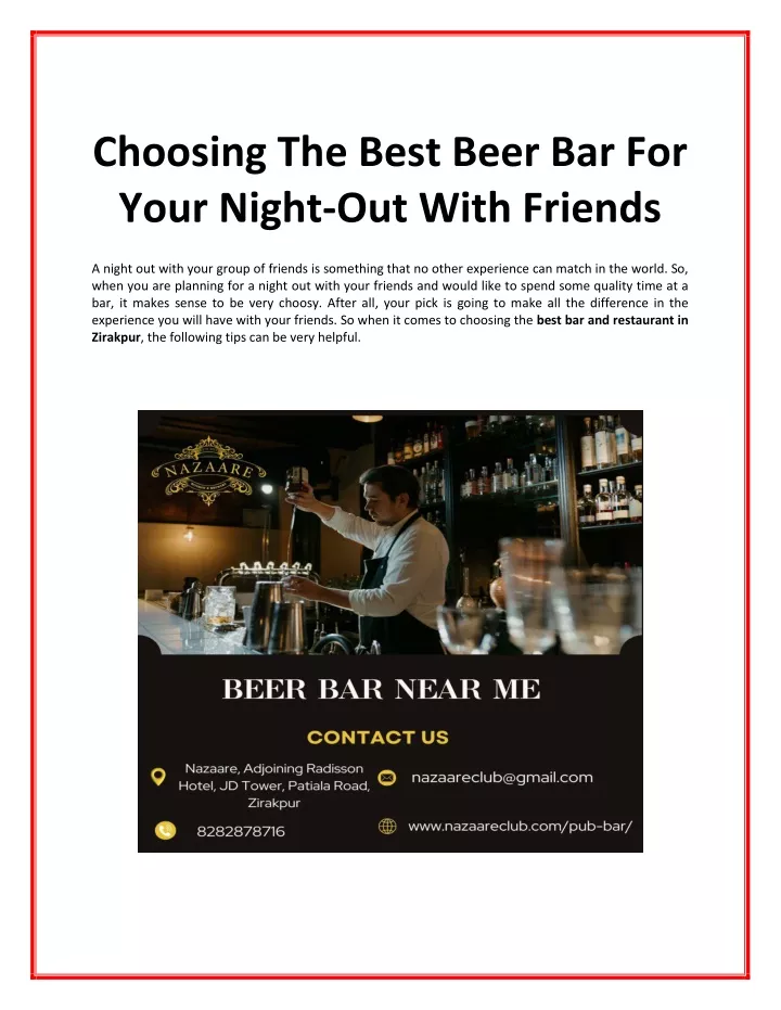 choosing the best beer bar for your night