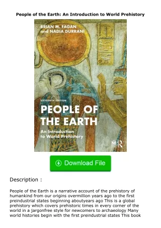 ✔️download⚡️ (pdf) People of the Earth: An Introduction to World Prehistory