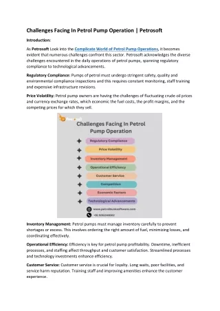 Challenges Facing In Petrol Pump Operation | Petrosoft