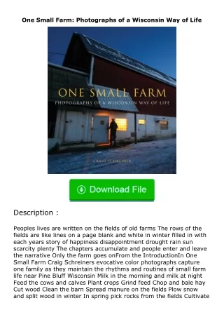 Download⚡ One Small Farm: Photographs of a Wisconsin Way of Life