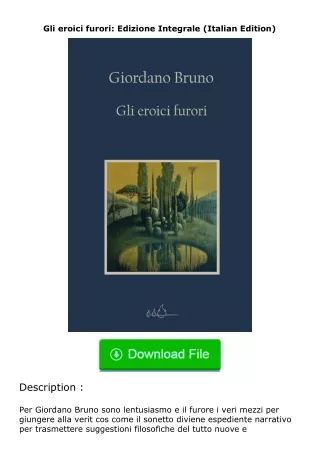 pdf❤(download)⚡ Gli eroici furori: Edizione Integrale (Italian Edition)