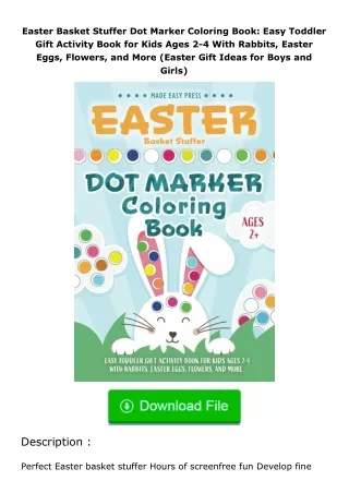 download⚡️ free (✔️pdf✔️) Easter Basket Stuffer Dot Marker Coloring Book: Easy
