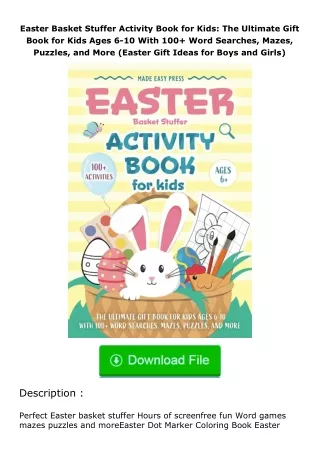 ✔️download⚡️ (pdf) Easter Basket Stuffer Activity Book for Kids: The Ultimate