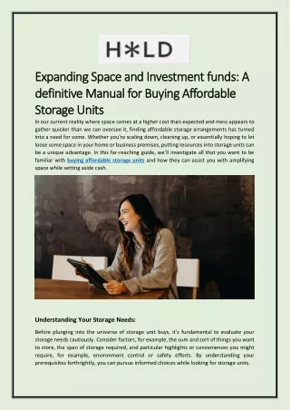 Expanding Space and Investment funds A definitive Manual for Buying Affordable Storage Units