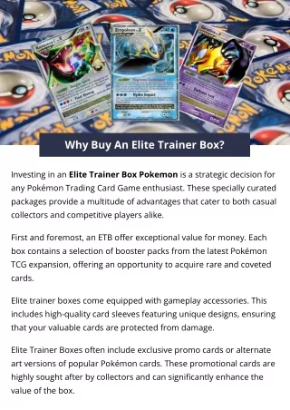Why Buy An Elite Trainer Box?