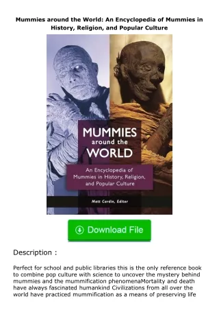 [READ]⚡PDF✔ Mummies around the World: An Encyclopedia of Mummies in History, R
