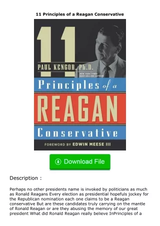 download⚡️ free (✔️pdf✔️) 11 Principles of a Reagan Conservative