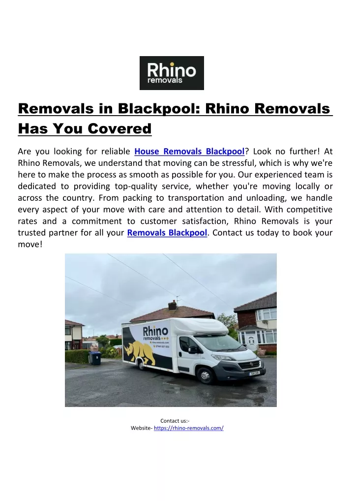 removals in blackpool rhino removals