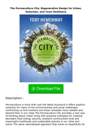 pdf❤(download)⚡ The Permaculture City: Regenerative Design for Urban, Suburban