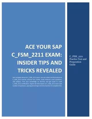 Ace Your SAP C_FSM_2211 Exam: Insider Tips and Tricks Revealed