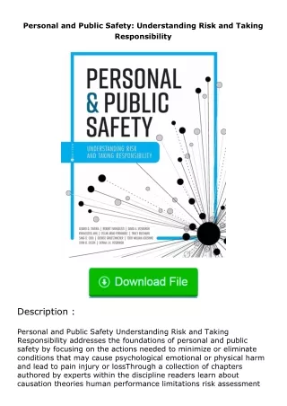 ❤PDF⚡ Personal and Public Safety: Understanding Risk and Taking Responsibility