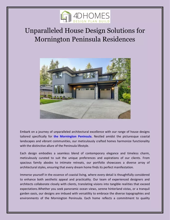 unparalleled house design solutions