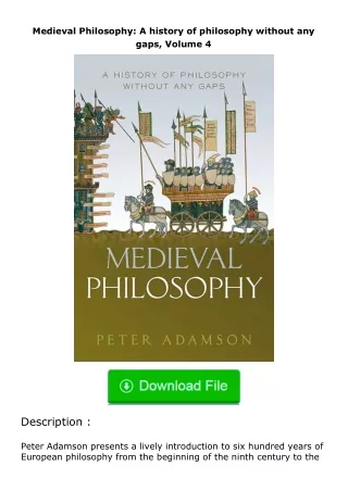 pdf❤(download)⚡ Medieval Philosophy: A history of philosophy without any gaps,