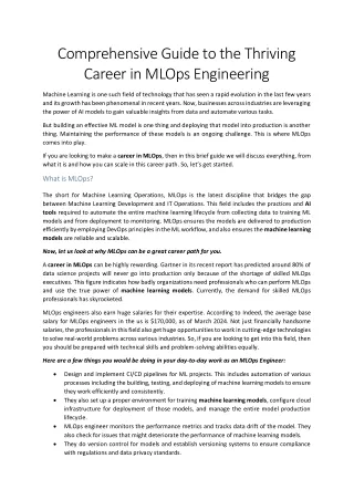 comprehensive guide to the thriving career