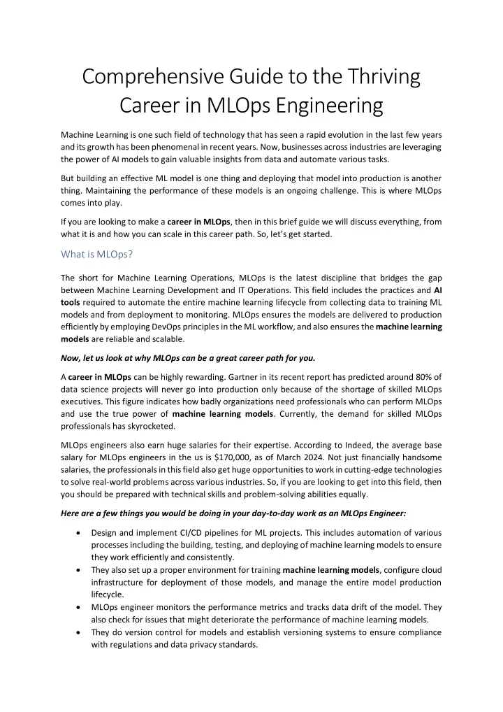 comprehensive guide to the thriving career