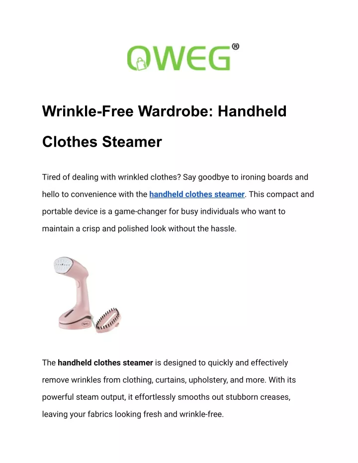 wrinkle free wardrobe handheld