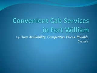 Affordable Taxi Service in Fort William for Every Occasion