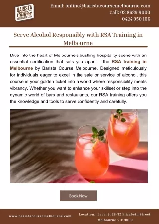 Serve Alcohol Responsibly with RSA Training in Melbourne