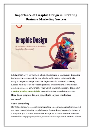 Importance of Graphic Design in Elevating Business Marketing Success