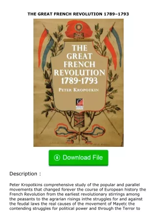 [PDF]❤READ⚡ THE GREAT FRENCH REVOLUTION 1789–1793