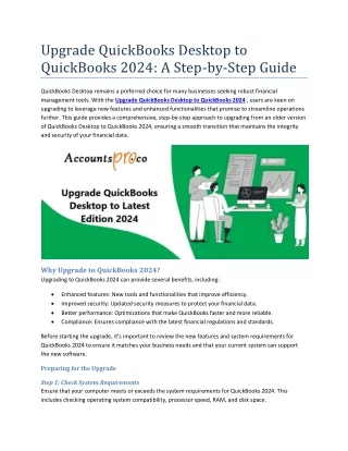 Upgrade QuickBooks Desktop to QuickBooks 2024 A Step-by-Step Guide