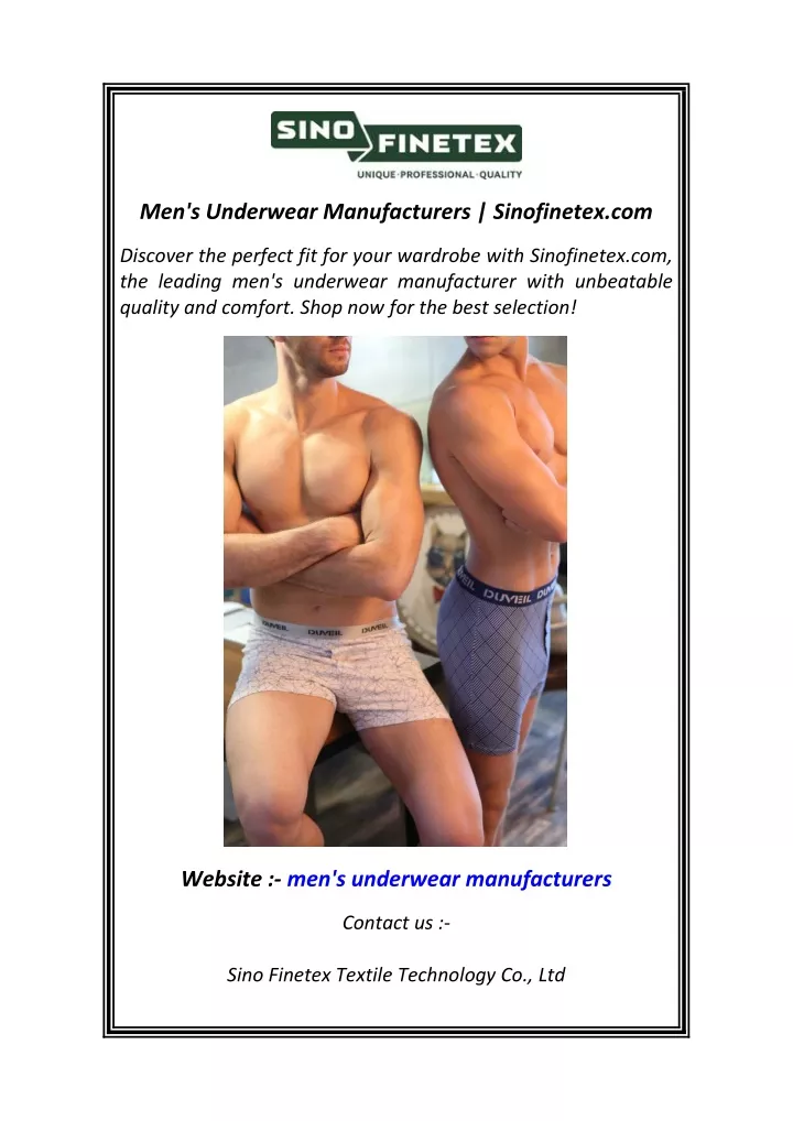 men s underwear manufacturers sinofinetex com