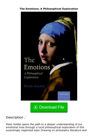 ❤️get (⚡️pdf⚡️) download The Emotions: A Philosophical Exploration