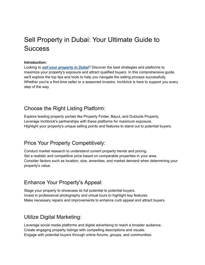 sell property in dubai your ultimate guide