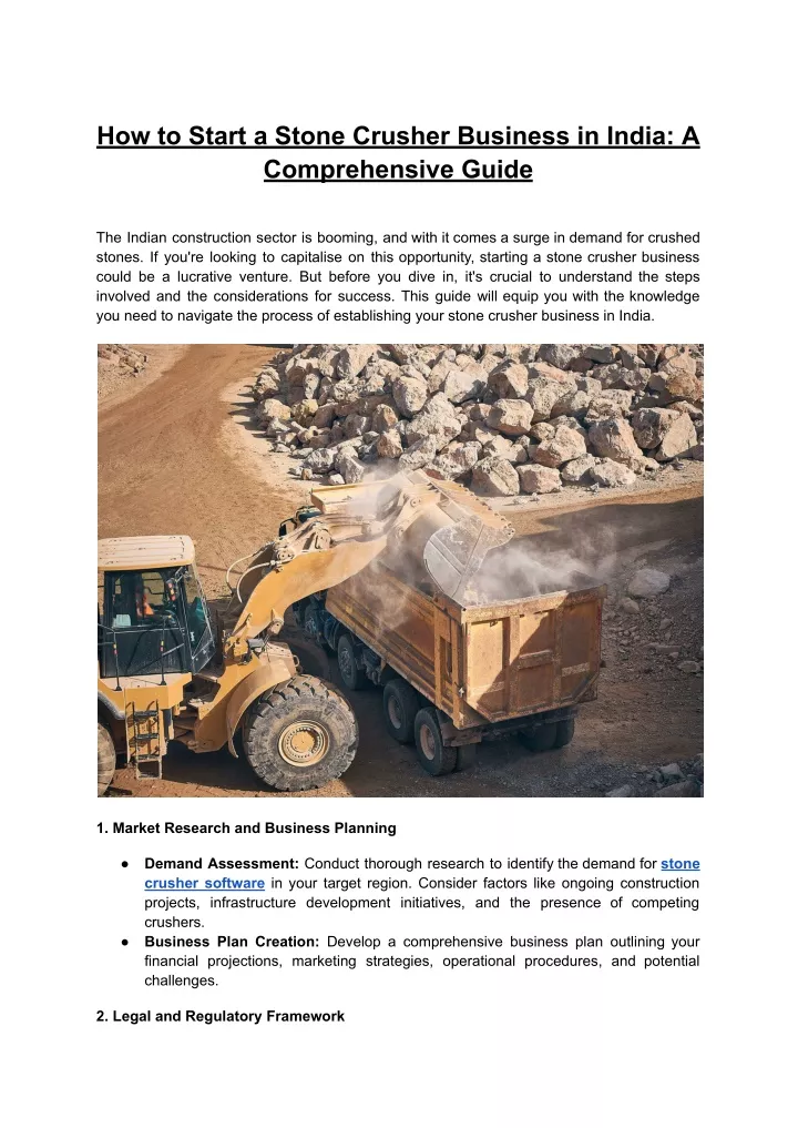 how to start a stone crusher business in india