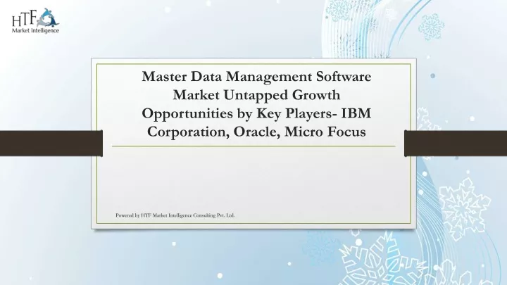master data management software market untapped