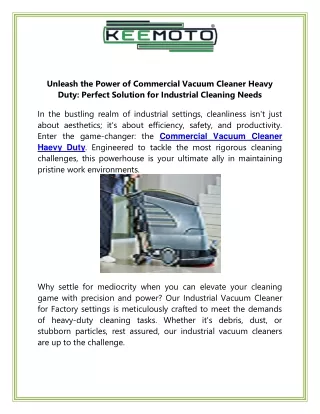 Unleash the Power of Commercial Vacuum Cleaner Heavy Duty Perfect Solution for Industrial Cleaning Needs