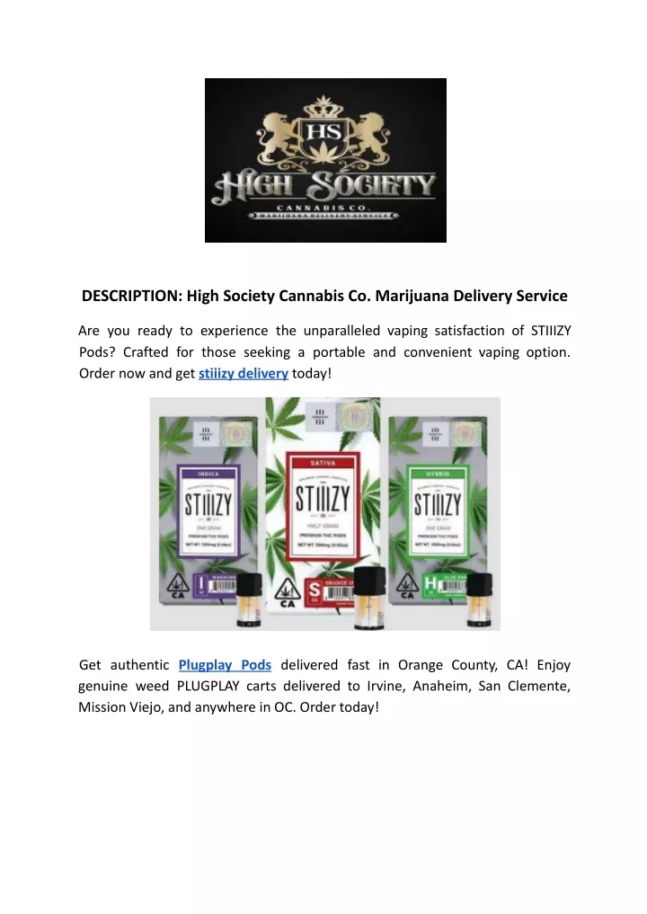 description high society cannabis co marijuana