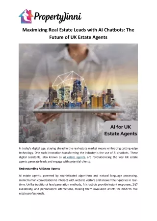 Maximizing Real Estate Leads with AI Chatbots - The Future of UK Estate Agents