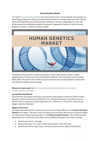 Human Genetics Market Demand, Growth Drivers Forecast 2024