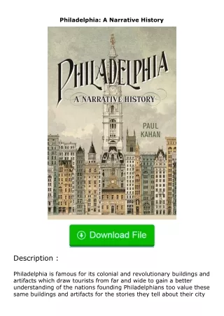 pdf❤(download)⚡ Philadelphia: A Narrative History