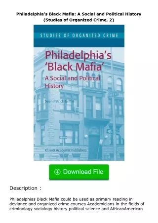 Download⚡(PDF)❤ Philadelphia's Black Mafia: A Social and Political History (St