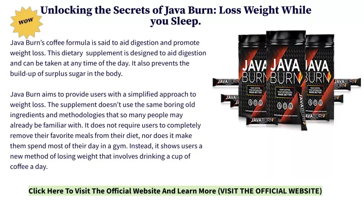 unlocking the secrets of java burn loss weight