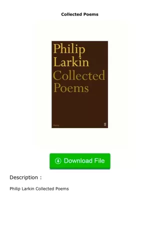 ✔️download⚡️ (pdf) Collected Poems