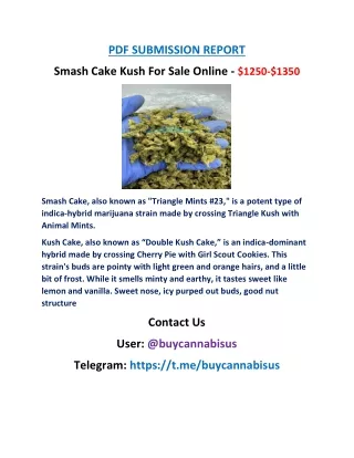 Smash Cake Kush For Sale Online
