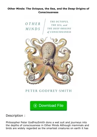 Pdf⚡(read✔online) Other Minds: The Octopus, the Sea, and the Deep Origins of C
