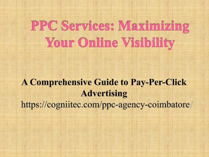ppc services maximizing your online visibility