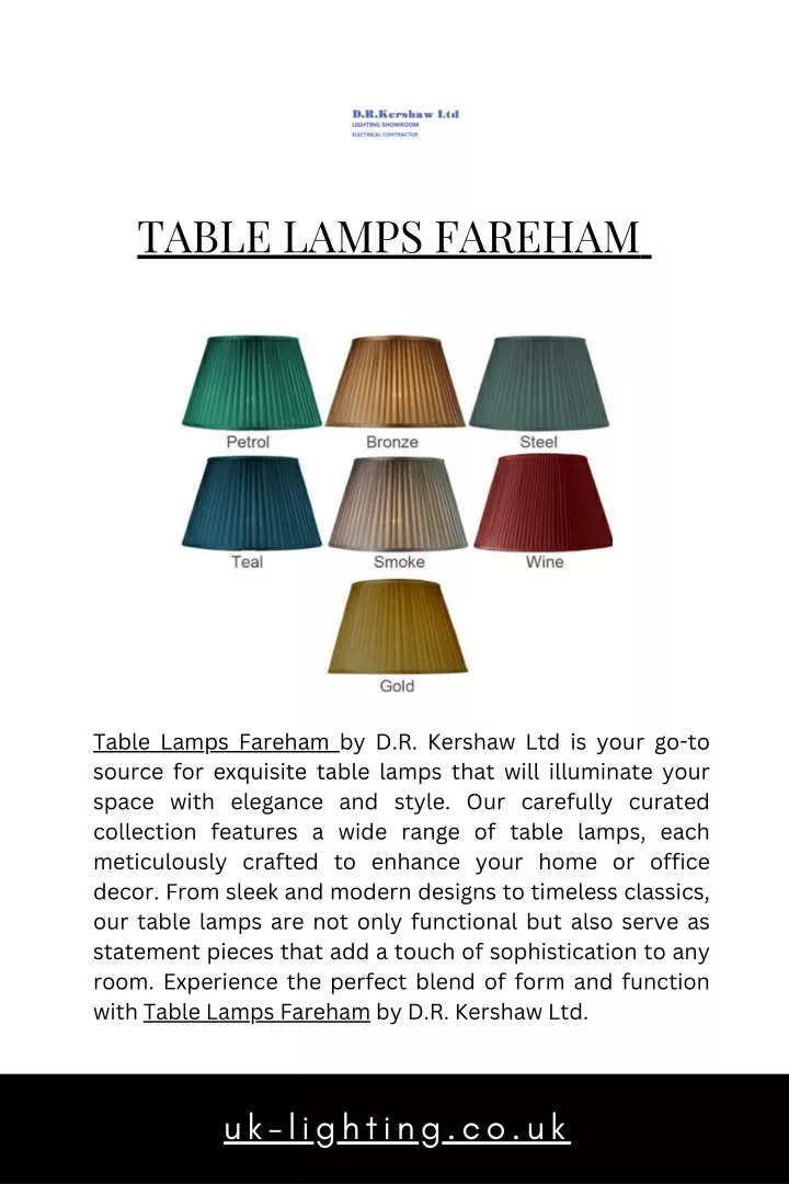table lamps fareham